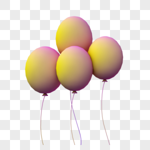 漂浮立体气球插图图片