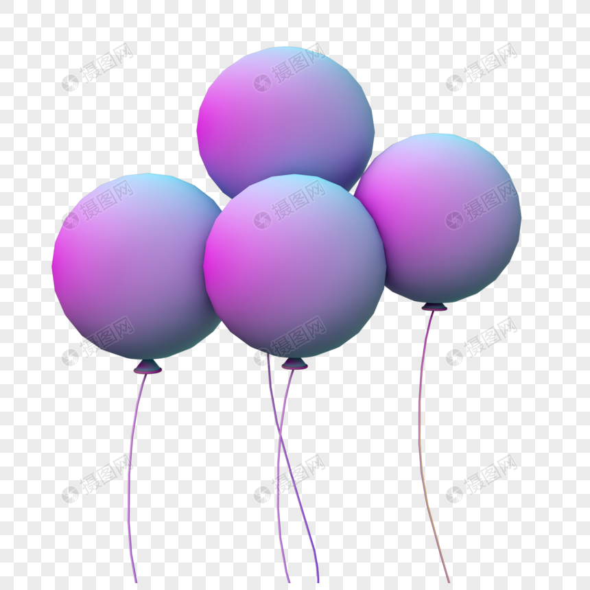 漂浮四个立体气球图片