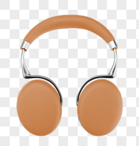 棕色全罩式耳机图片