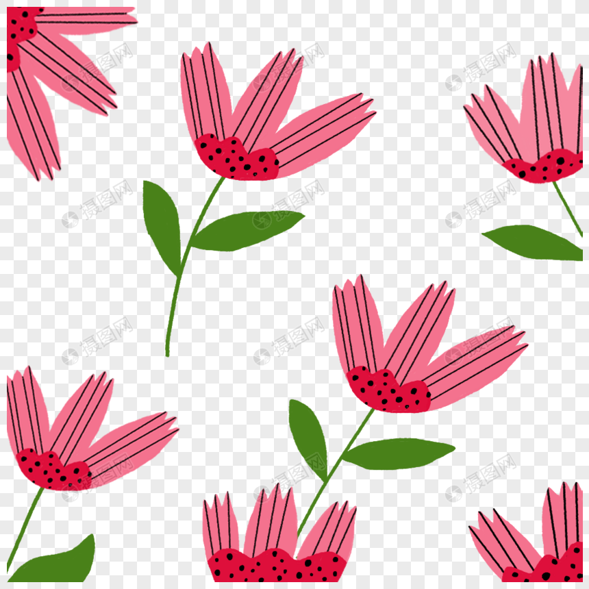 粉红色花朵底纹图片