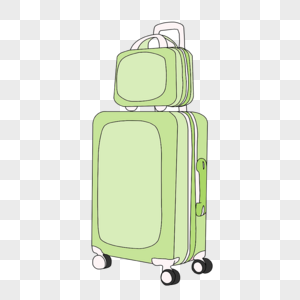 行李箱清新绿色行李箱高清图片
