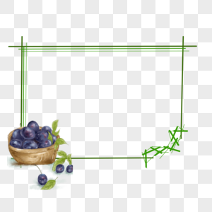 蓝莓边框图片
