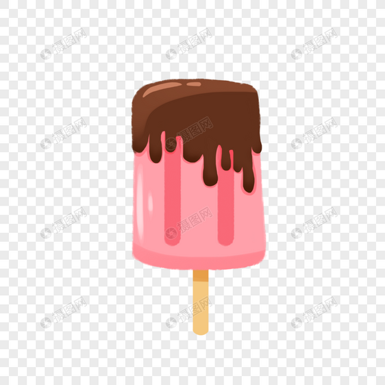 手绘卡通粉色冰淇淋图片