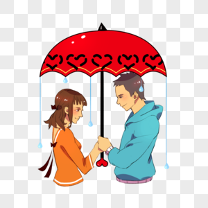情侣一把伞图片