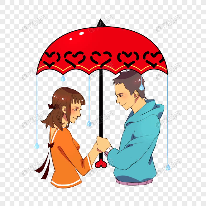 情侣一把伞图片