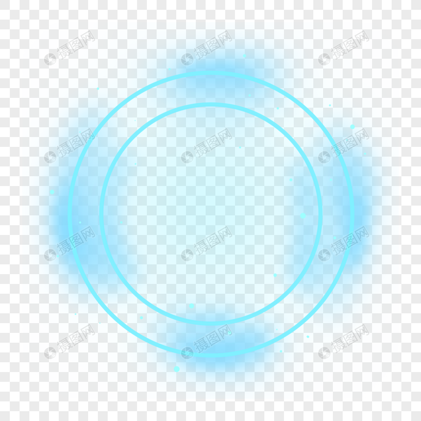 水蓝色圆环光效图片