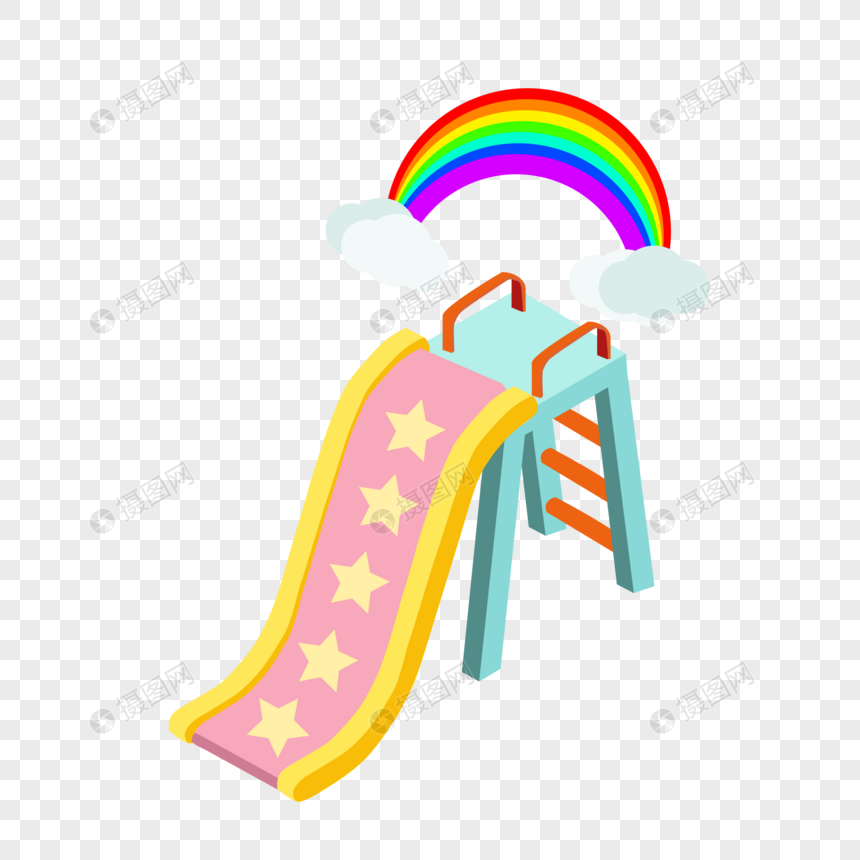 儿童节星星滑梯彩虹图片