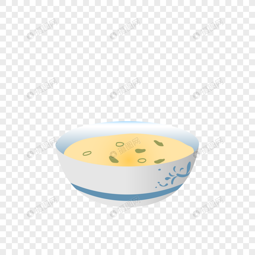 手绘矢量蒸蛋汤