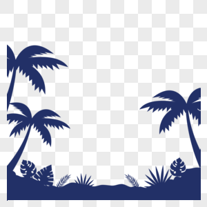 海边椰树剪影图片