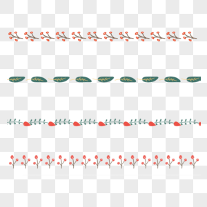 森系植物分隔符边框素材图片
