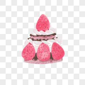 甜美粉色草莓蛋糕图片