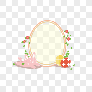 复活节小兔子彩蛋边框图片