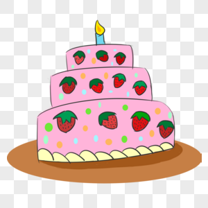 粉色草莓蛋糕图片
