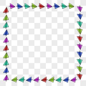 可爱彩色飞机边框图片