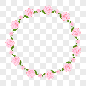 玫瑰花朵圆环边框高清图片
