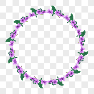 紫花地丁植物边框元素高清图片