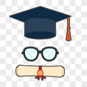 毕业学士帽眼镜和毕业证图片