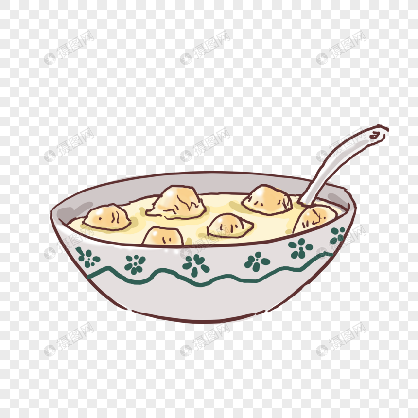 免抠元素 手绘/卡通元素 馄饨扁肉云吞抄手美味食物.psd 860_860