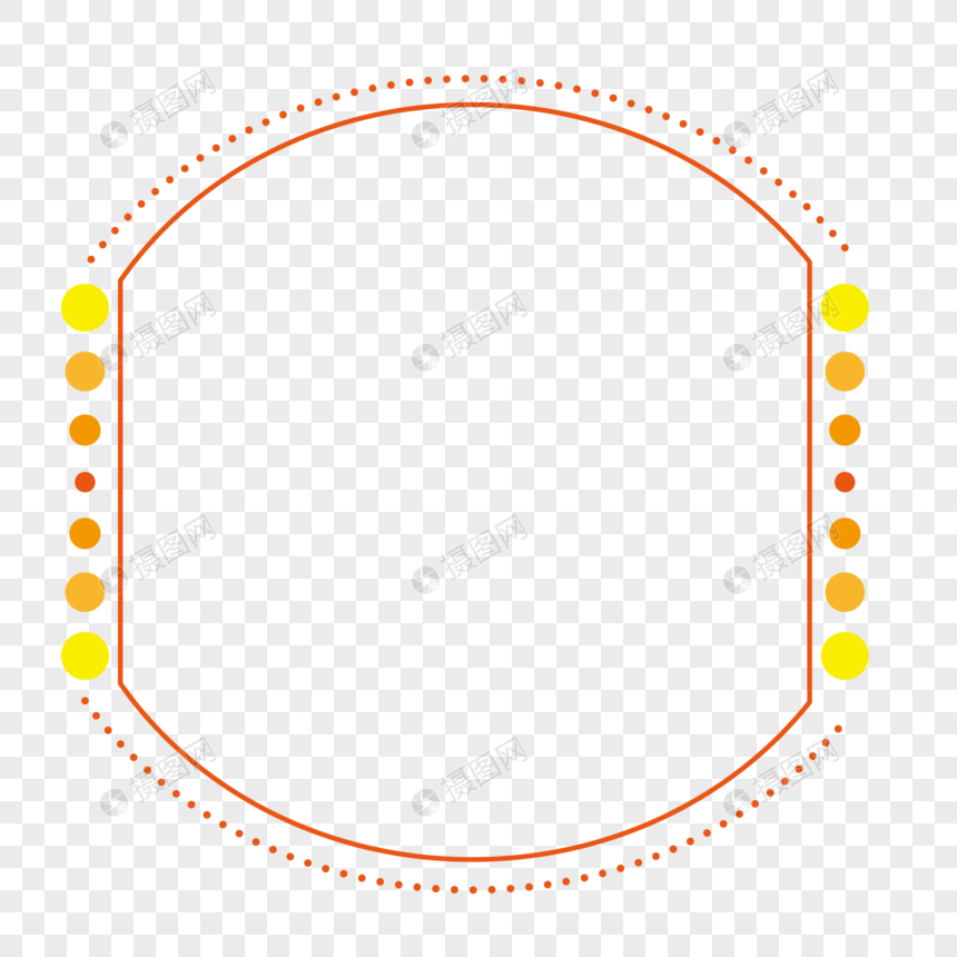 黄色圆弧边框图片