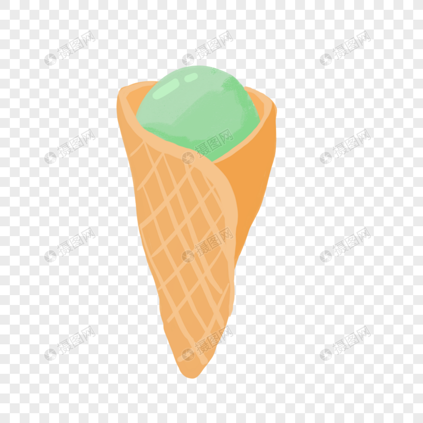 绿色冰激凌图片