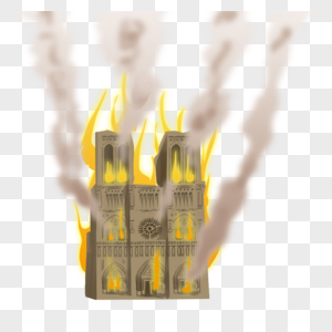 失火的巴黎圣母院高清图片