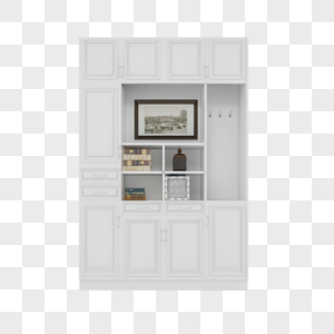 白色木柜壁橱图片