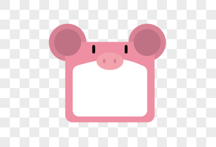 AI矢量图卡通可爱猪头小猪粉色猪边框元素图片