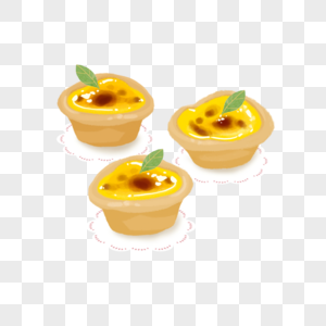 葡式蛋挞美食手绘插画素材图片素材