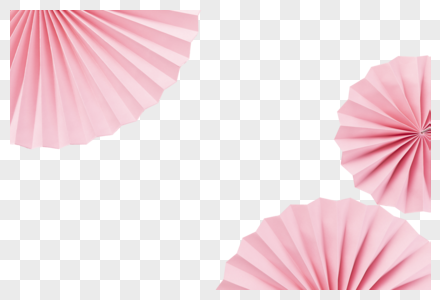 粉色折纸扇清新折纸高清图片
