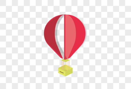 AI矢量图2.5D旅行元素旅游元素热气球图片