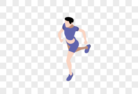 AI矢量图扁平化人物运动女孩跑步的女孩图片