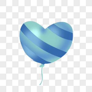 蓝色心形气球图片