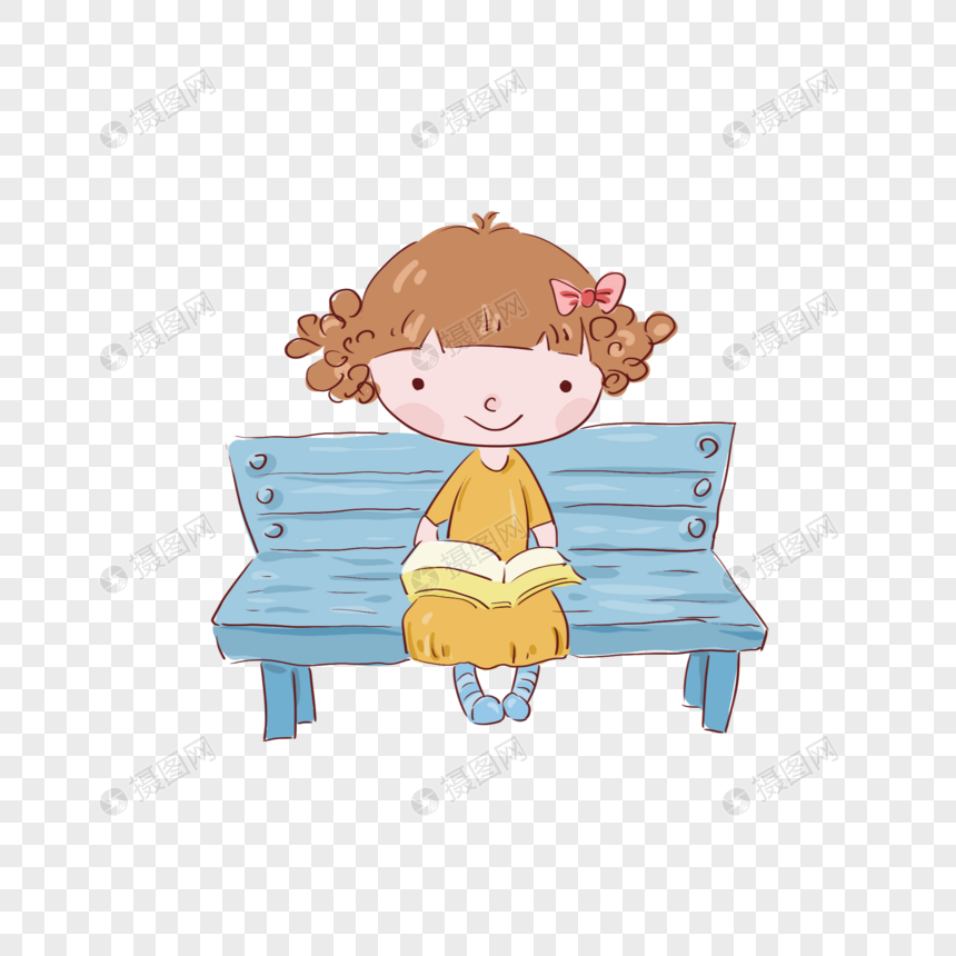 小女孩坐在椅子上看书
