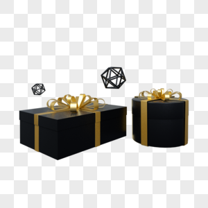黑金色礼物盒图片