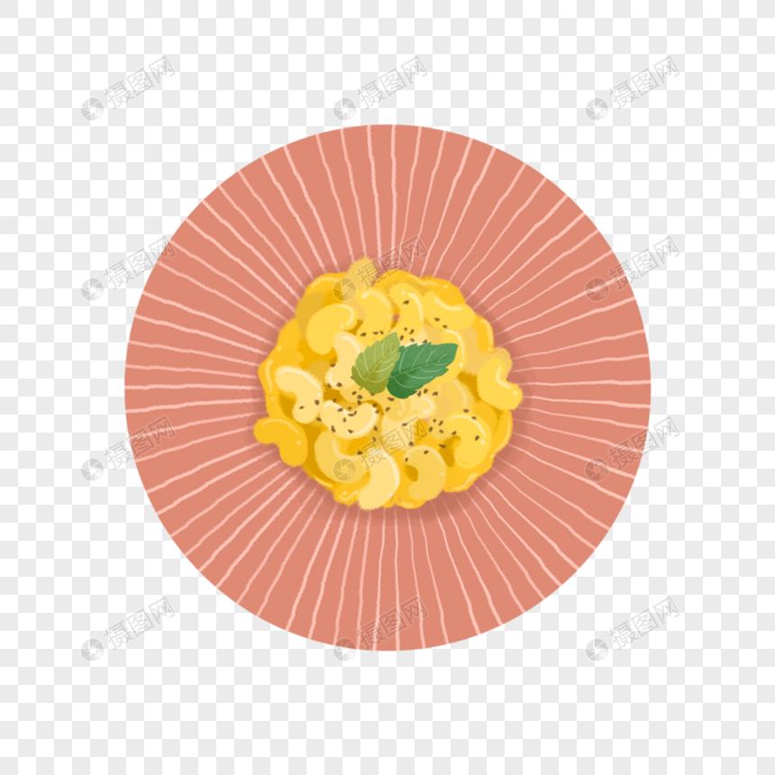 美式炒蛋美食手绘插画素材