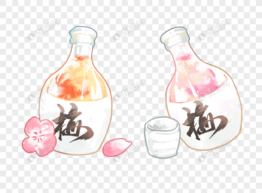 卡通梅子酒