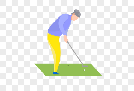 男子打高尔夫图片