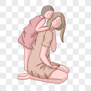 母亲节背着小孩的妈妈图片