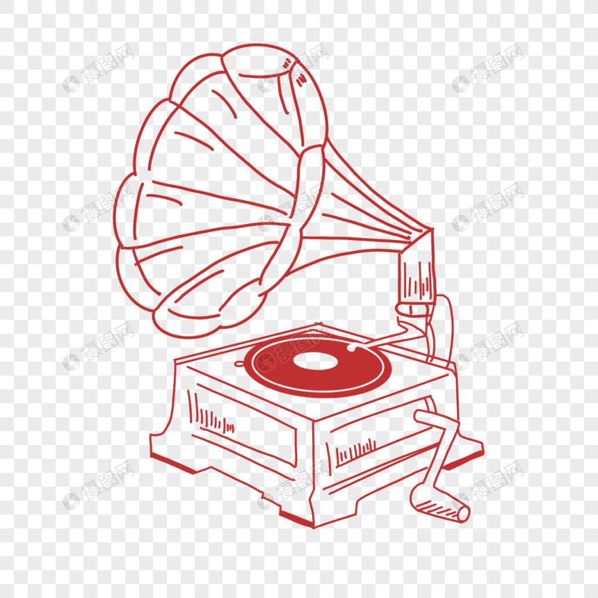 复古线条留声机