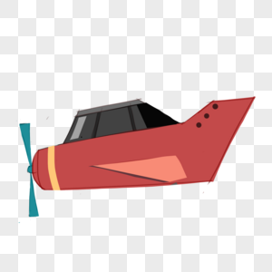 卡通红色螺旋桨飞机图片