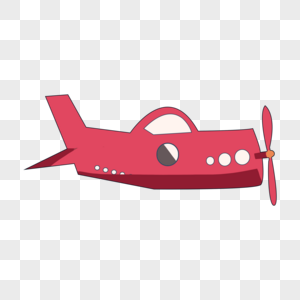 卡通创意红色飞机插图装饰高清图片素材