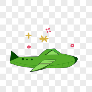 创意卡通绿色飞机图片