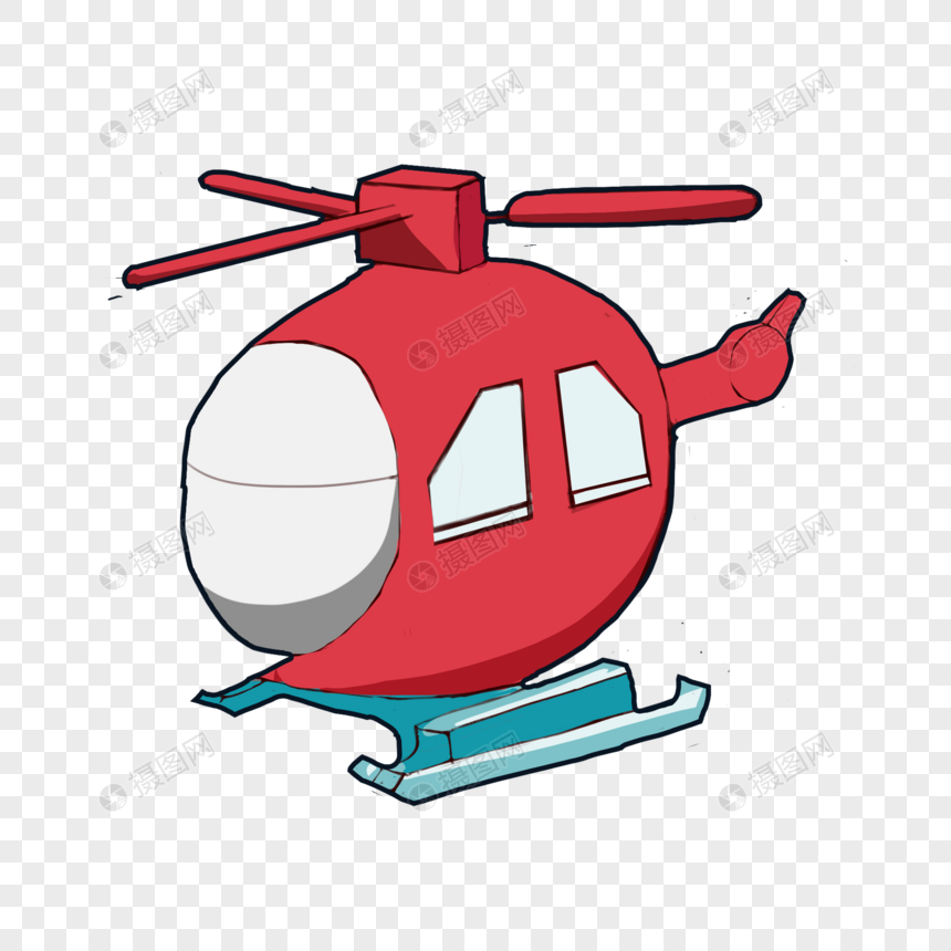 创意卡通直升飞机插图图片