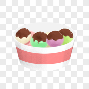 装在碗中的冰淇淋卡通素材下载图片