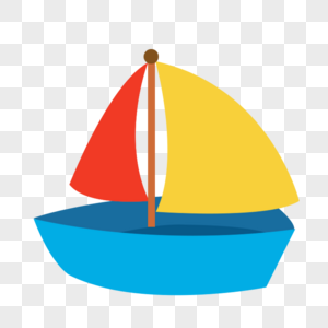 手绘儿童玩具彩色小帆船图片