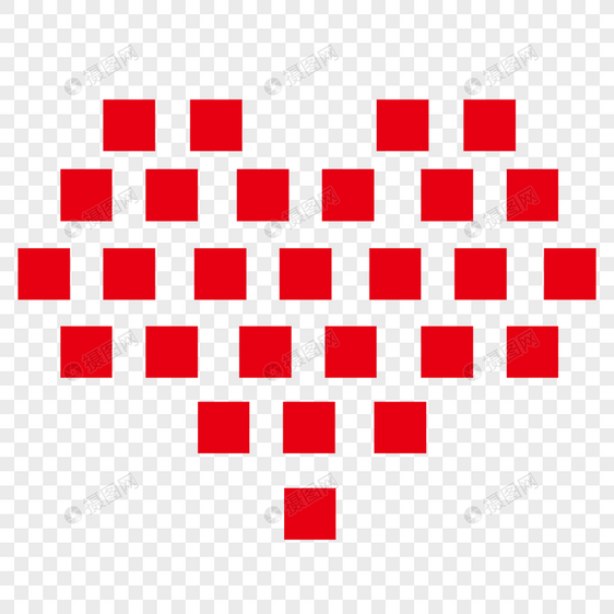 浪漫情人节红色方块爱心图片