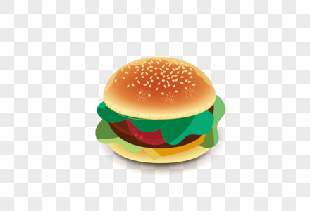 AI矢量图卡通立体西餐汉堡包图片