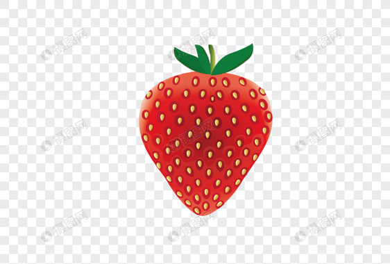 AI矢量图卡通立体水果类元素草莓图片