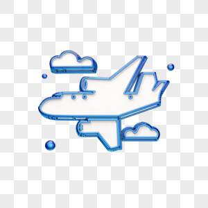 立体飞行在白云间的飞机图片