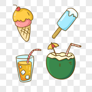 夏季度假清凉饮品雪糕椰子果汁图片